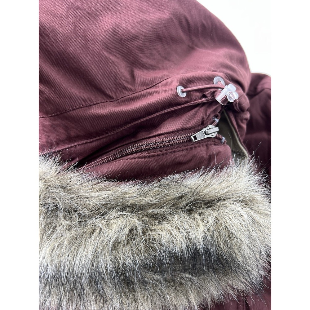 LL Bean Mens Parka Coat Jacket L Maroon Goose Down Faux Fur Hooded Gore-Tex EUC - Picture 15 of 16